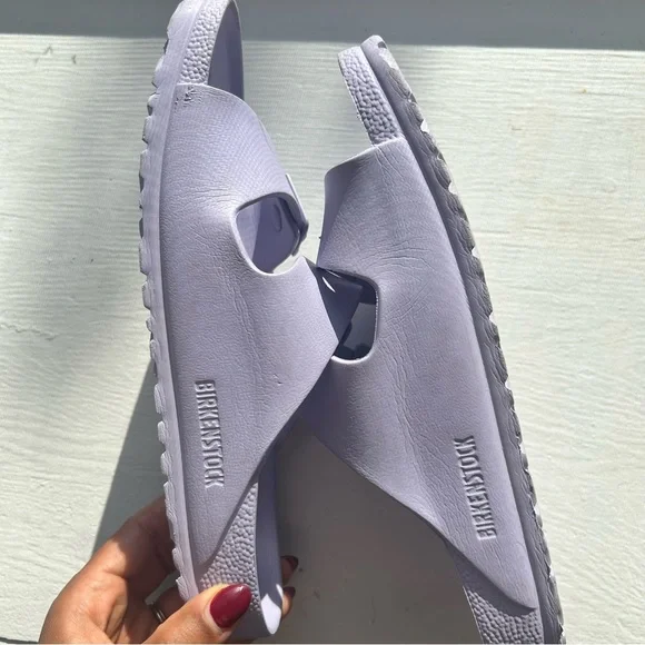 Birkenstock EVA Arizona Two Strap Waterproof Slide Sandal - Purple Fog, Size 10 - Picture 6 of 9